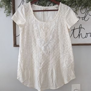Anthro Meadow Rue Lace Blouse